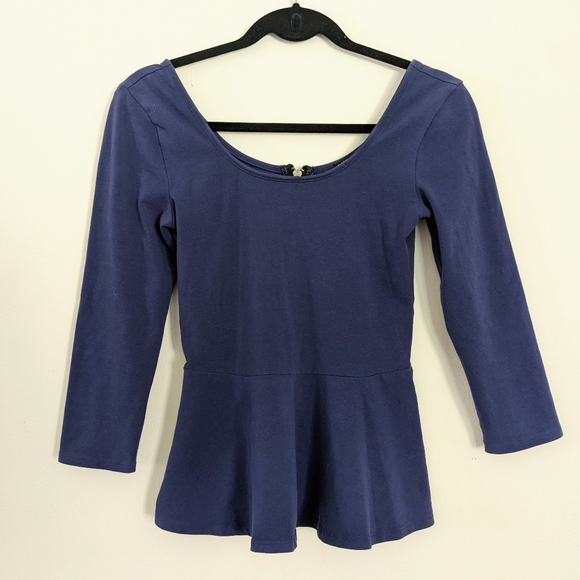 Express Scoop-neck Peplum Top - Picture 3 of 7